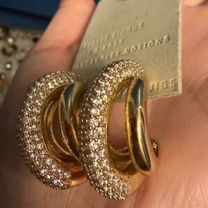 anthropologie Jewelry Domenico Sparkle Crystal Earrings Nwt